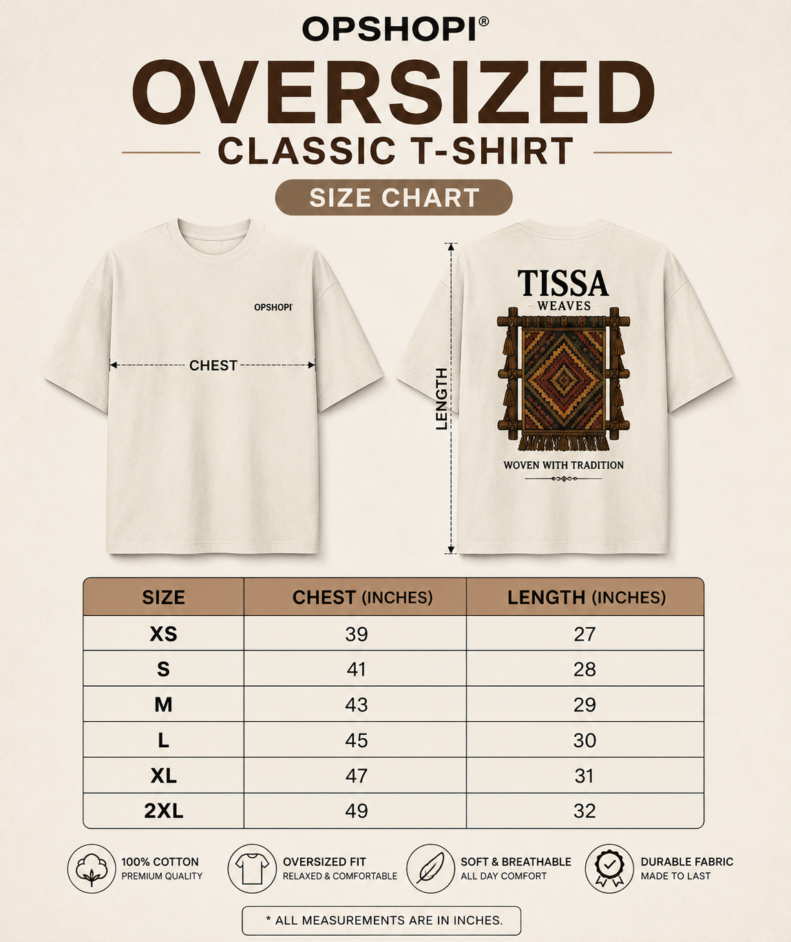 Tissa Weaves Oversized T-Shirt | Himachal Heritage Graphic Tee | Premium Cotton Unisex | OPSHOPI®