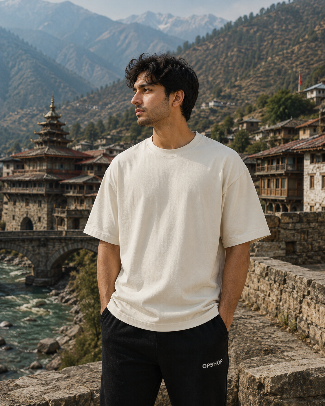 Tissa Weaves Oversized T-Shirt | Himachal Heritage Graphic Tee | Premium Cotton Unisex | OPSHOPI®