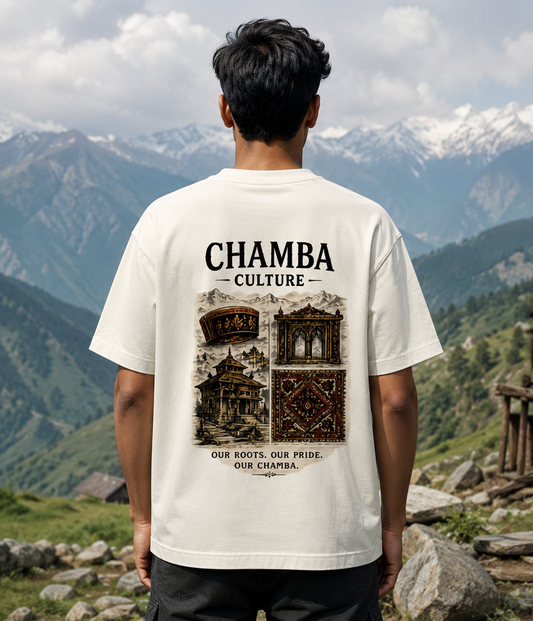 Chamba Culture Oversized Graphic T-Shirt | Premium 240 GSM Cotton Unisex Tee