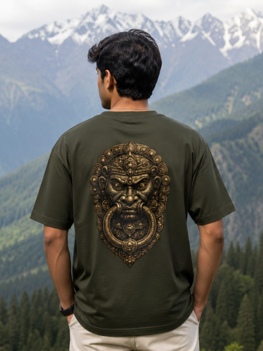 Royal Guardian Lion Emblem Oversized T-Shirt | Premium 240 GSM Unisex Cotton Tee