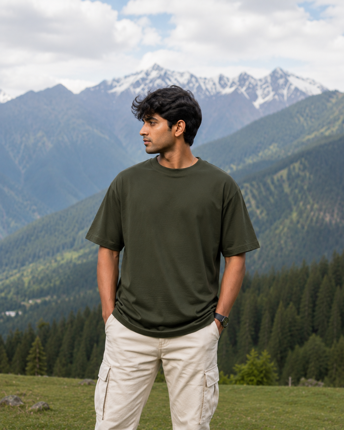 Royal Guardian Lion Emblem Oversized T-Shirt | Premium 240 GSM Unisex Cotton Tee