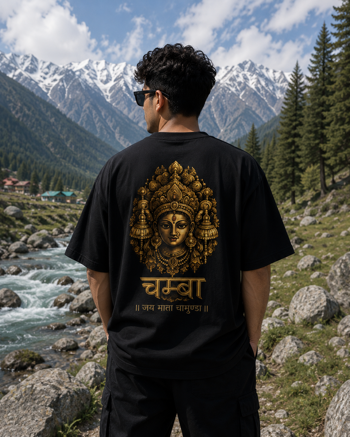 Chamunda Maa – Chamba Edition | Premium Oversized T-Shirt | 240 GSM Cotton | Unisex