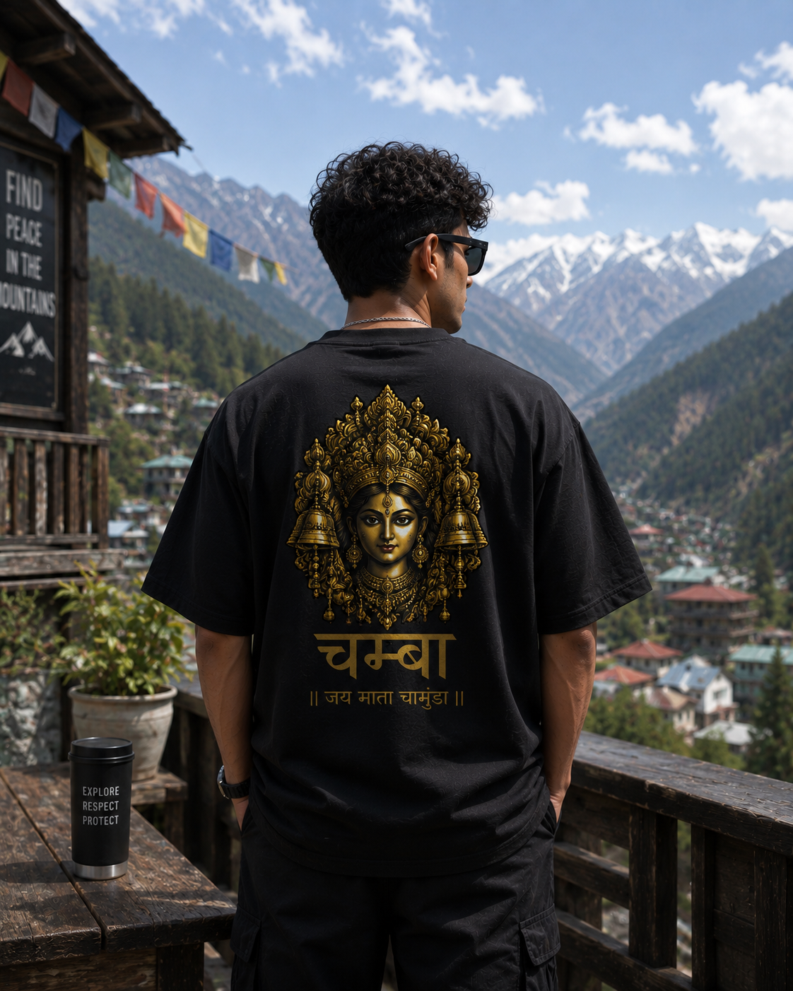 Chamunda Maa – Chamba Edition | Premium Oversized T-Shirt | 240 GSM Cotton | Unisex