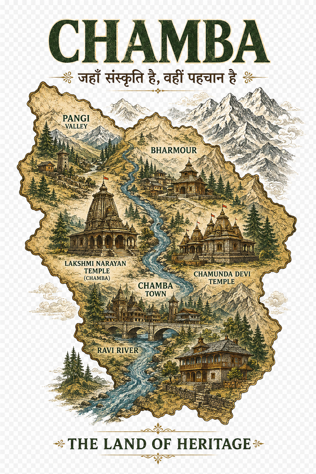 CHAMBA – The Land of Heritage | Premium Oversized Unisex T-Shirt