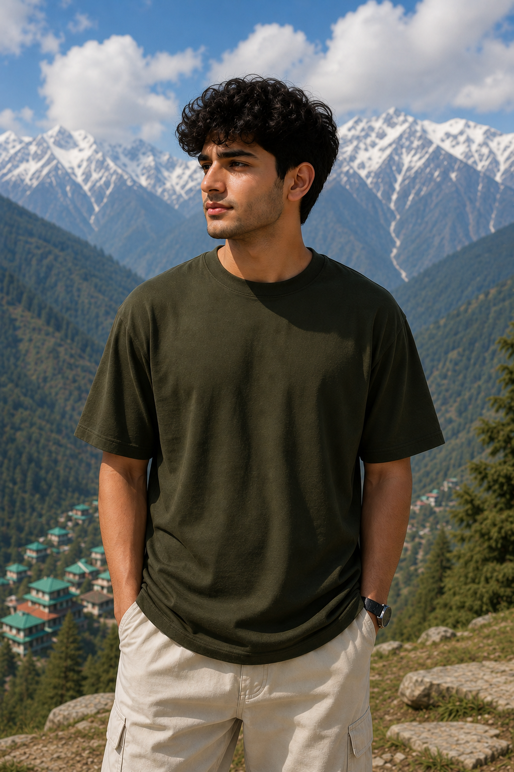 Chamba Heritage Window Art Oversized Graphic T-Shirt | 240 GSM Cotton | Unisex