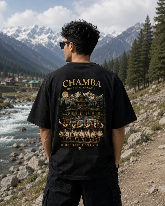 CHAMBA – Where Tradition Lives | Premium Oversized T-Shirt | 240 GSM Cotton | Unisex