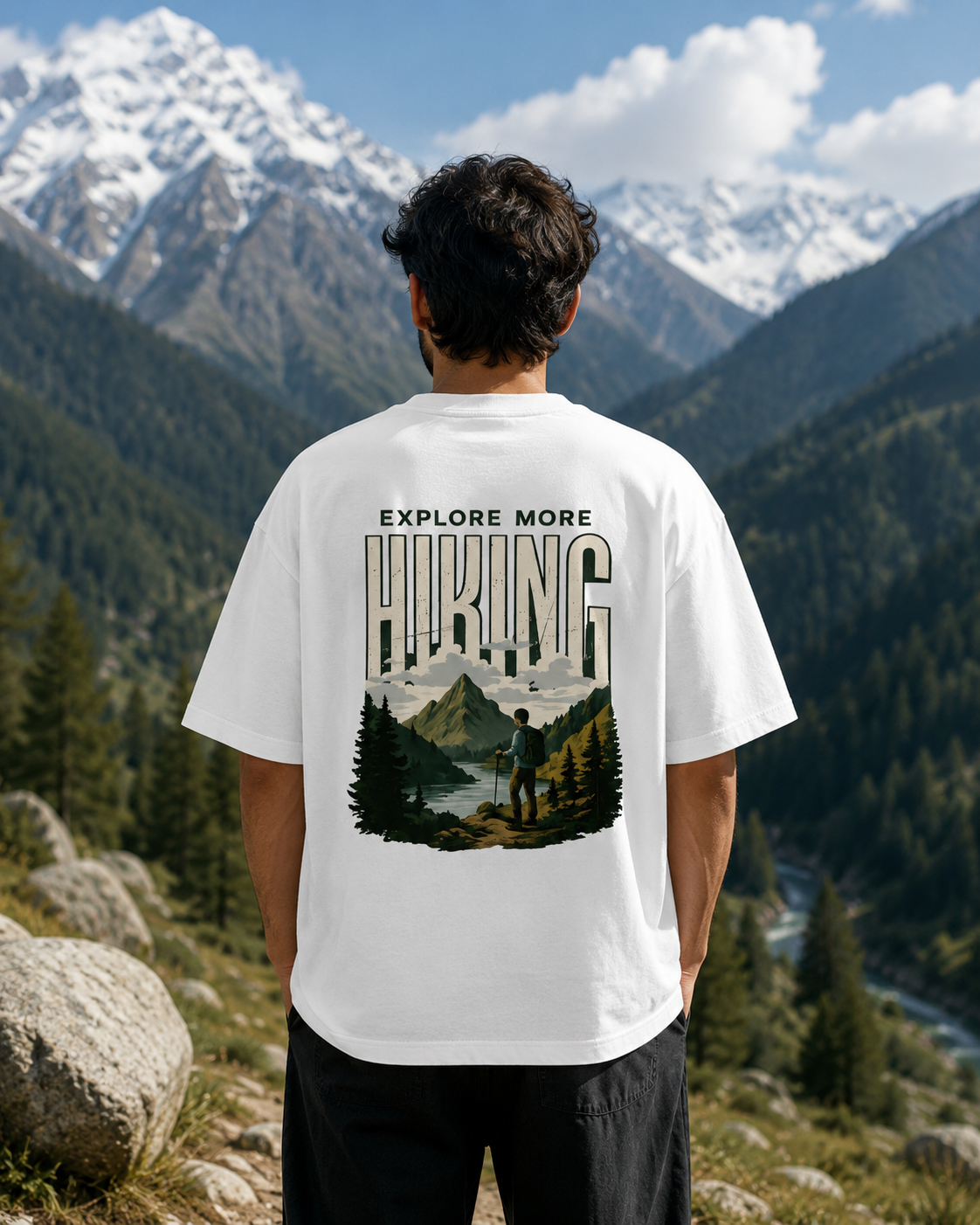 Explore More Hiking Oversized T-Shirt | 240 GSM Premium Cotton | Unisex