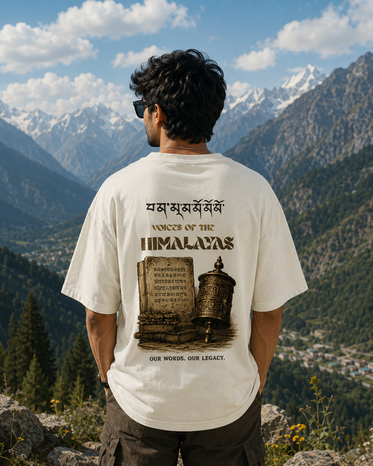 Voices of the Himalayas Oversized Graphic T-Shirt | 240 GSM Heavyweight Cotton
