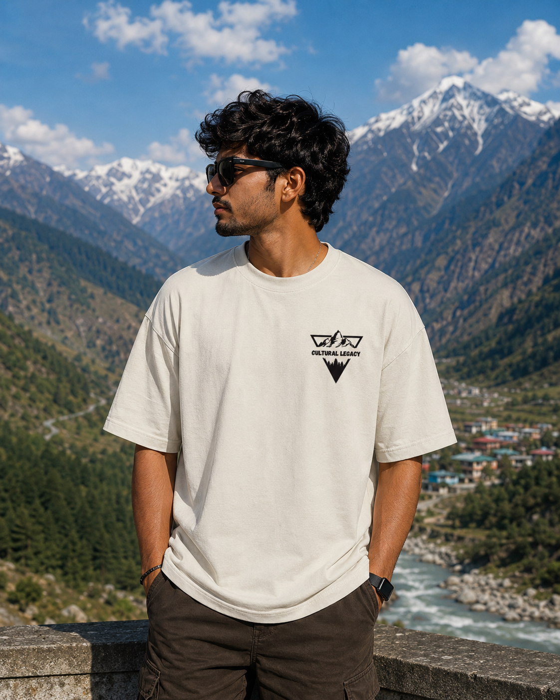 Voices of the Himalayas Oversized Graphic T-Shirt | 240 GSM Heavyweight Cotton