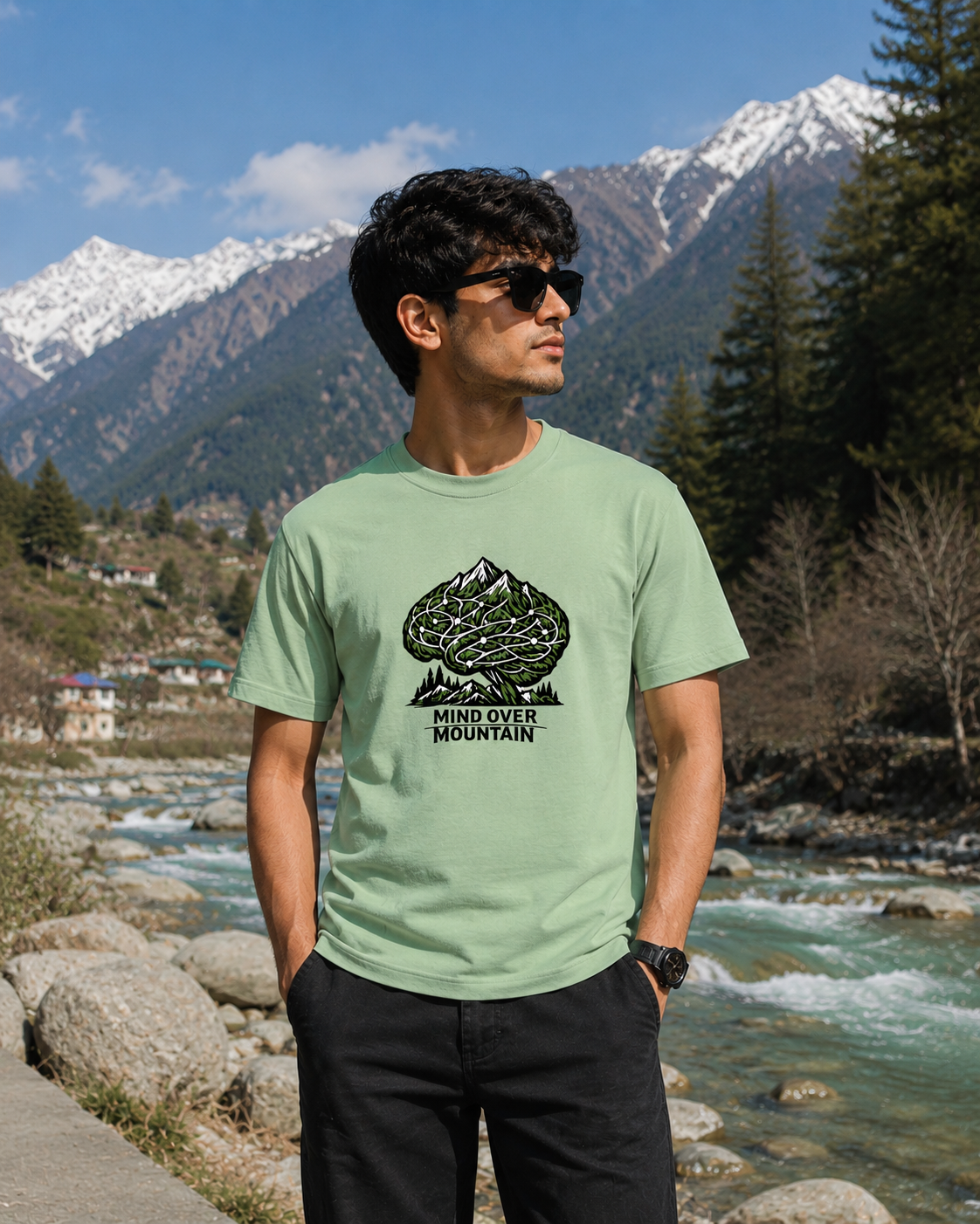 Mind Over Mountain™ Premium Graphic T-Shirt | 100% Cotton 180 GSM | Regular Fit | OPSHOPI