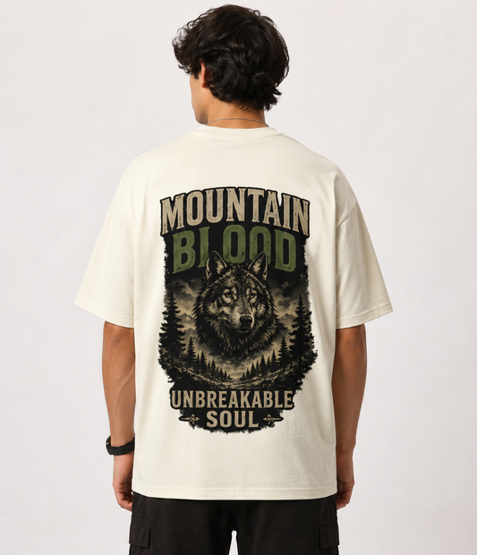 Mountain Blood – Unbreakable Soul | Oversized Premium Cotton T-Shirt