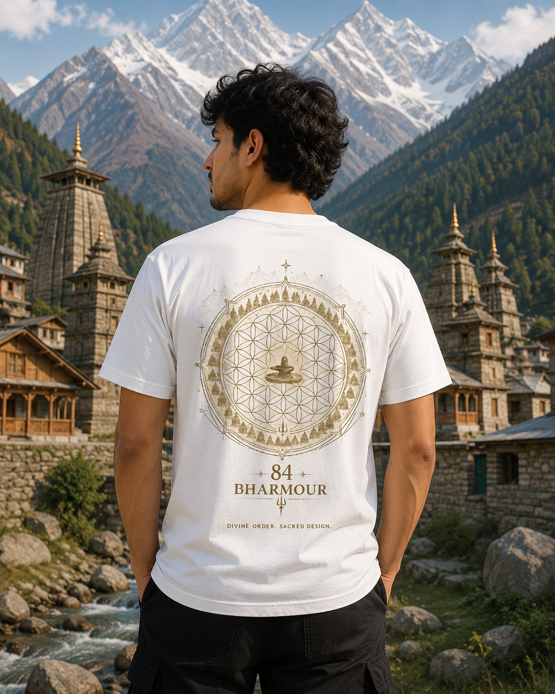 84 Bharmour Sacred Geometry Regular Fit T-Shirt | Roots of Devbhoomi Collection