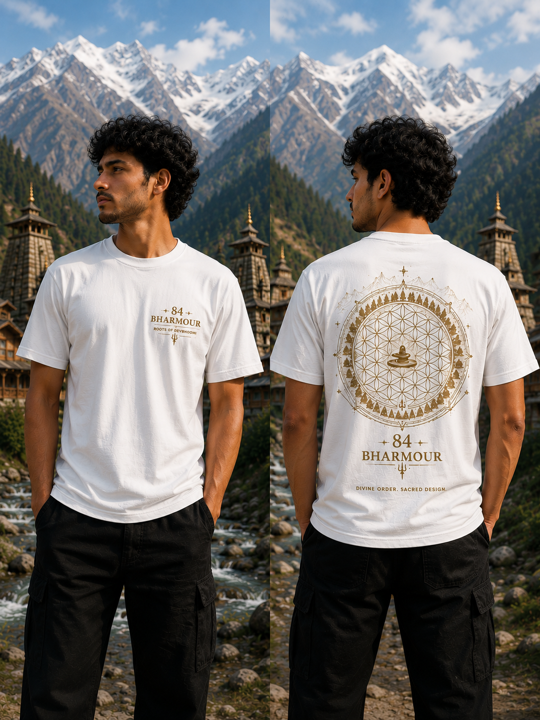 84 Bharmour Sacred Geometry Regular Fit T-Shirt | Roots of Devbhoomi Collection