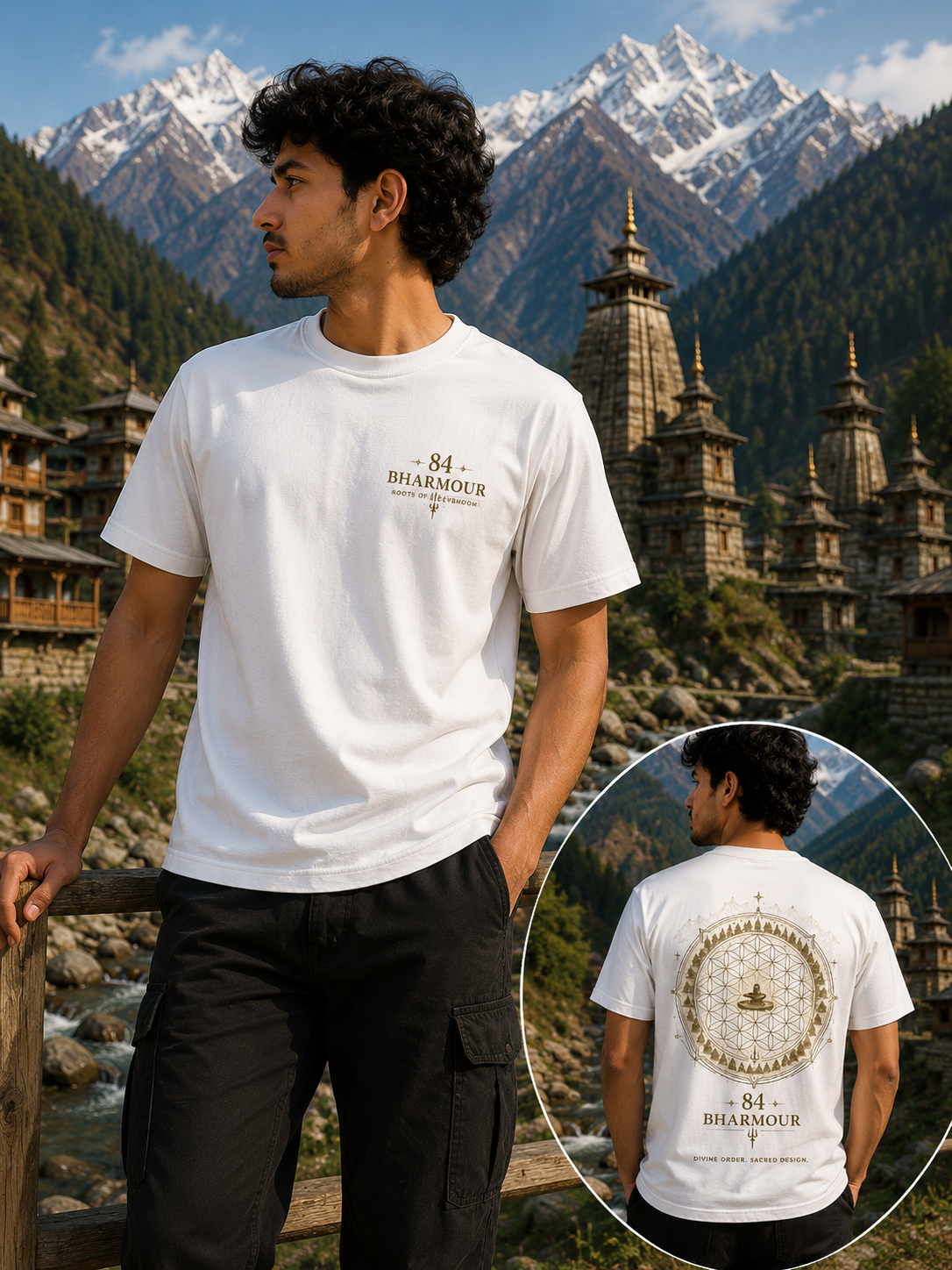 84 Bharmour Sacred Geometry Regular Fit T-Shirt | Roots of Devbhoomi Collection