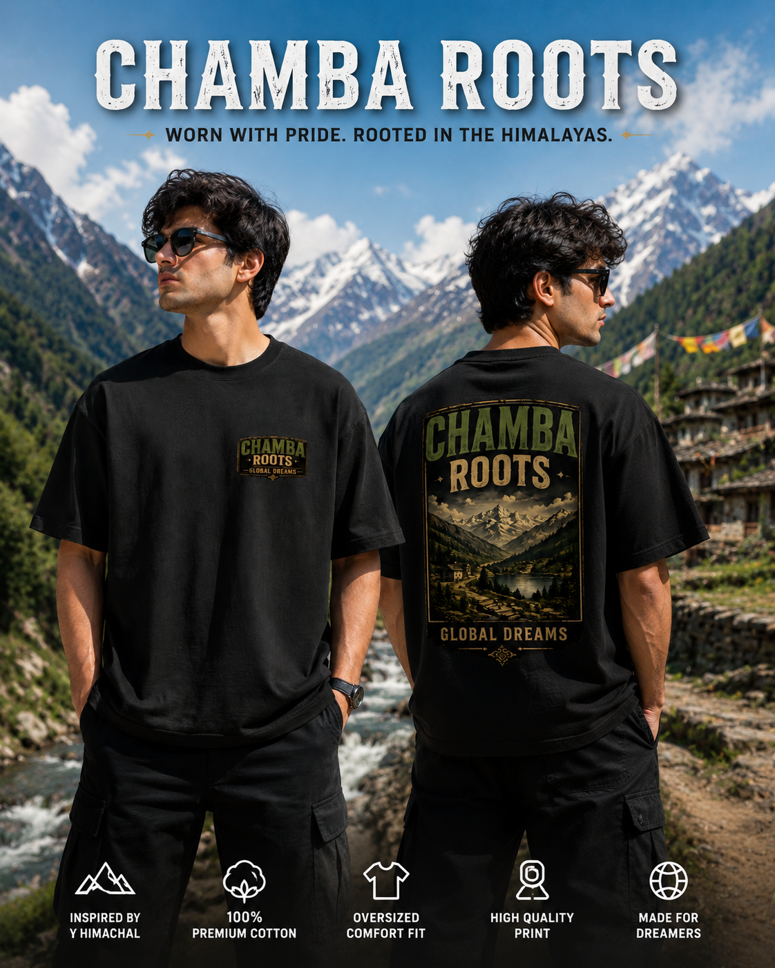 Chamba Roots – Global Dreams | Premium Oversized T-Shirt