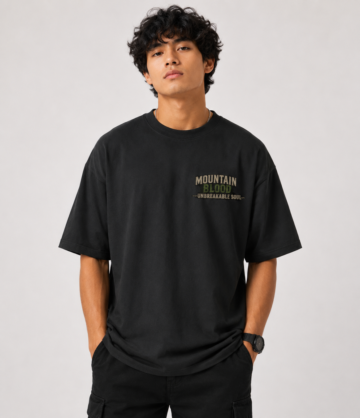 Mountain Blood – Unbreakable Soul | Oversized Premium Cotton T-Shirt