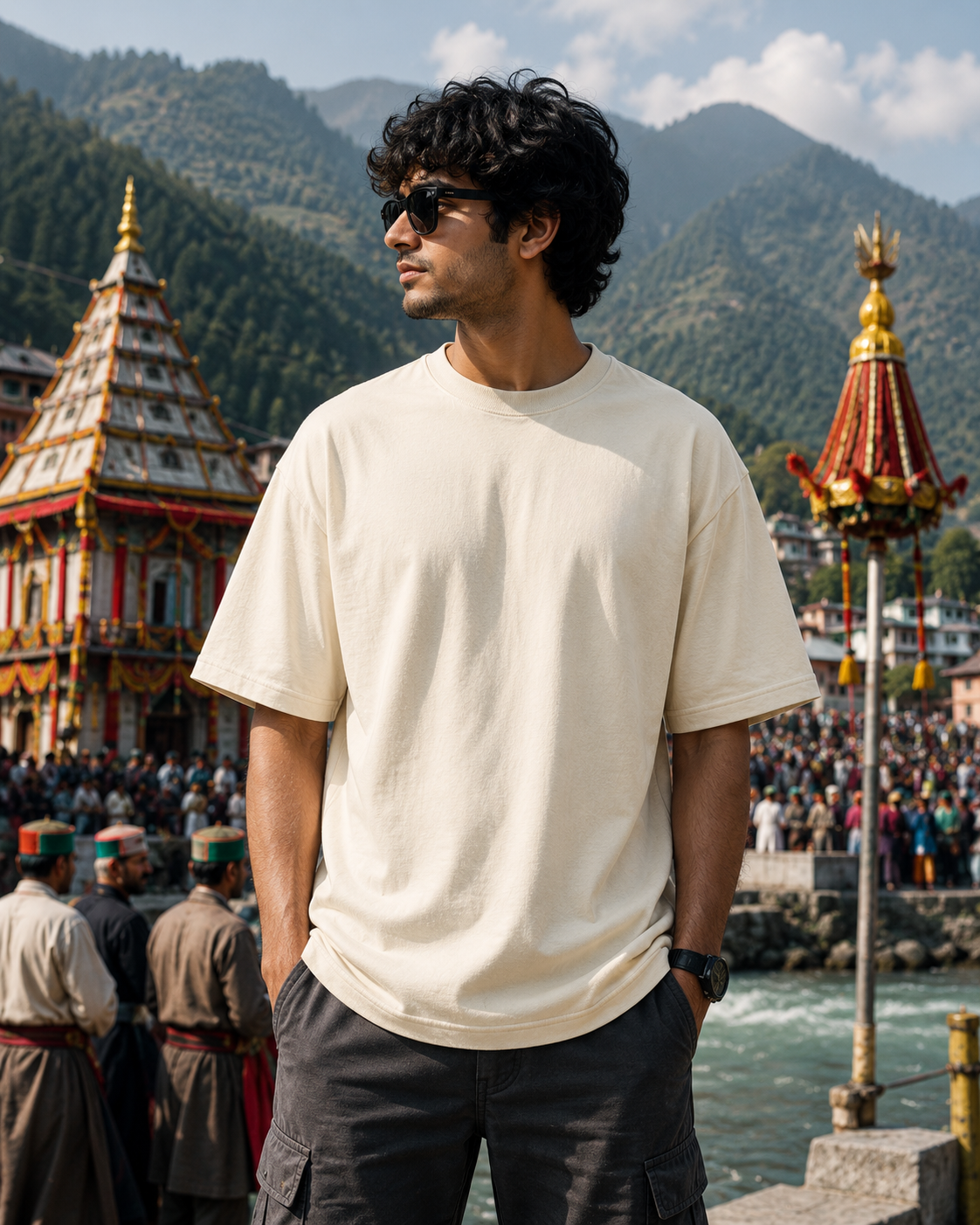 Minjar Heritage Oversized T-Shirt | Chamba Culture Premium Unisex Tee | OPSHOPI